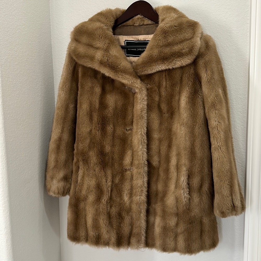 Vintage Marshall Field and Company Faux Fur Coat